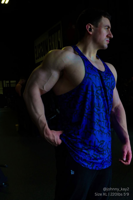 Graphic Muscle Stringer - Navy Graffiti