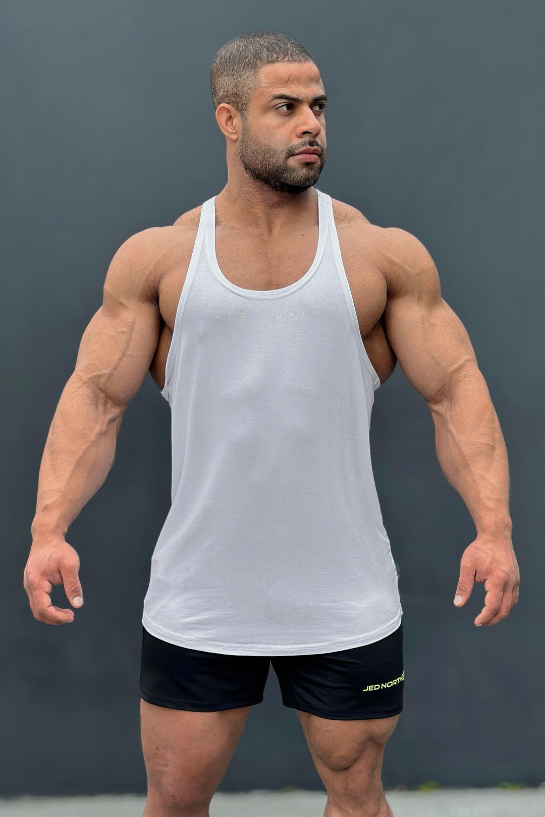 Classic Bodybuilding Racerback Stringer - White