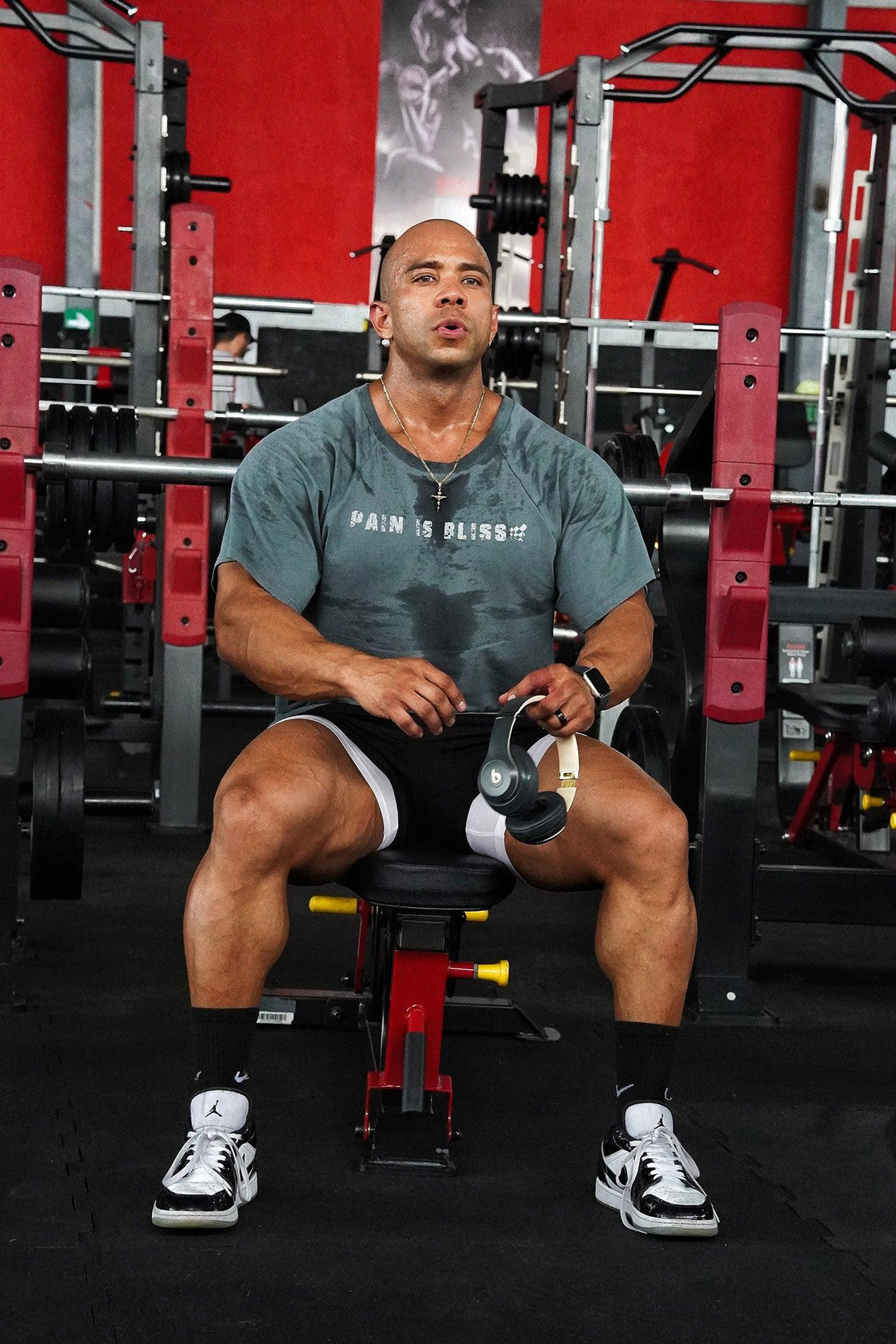 Retro Bodybuilding T-Shirt - Steel Blue