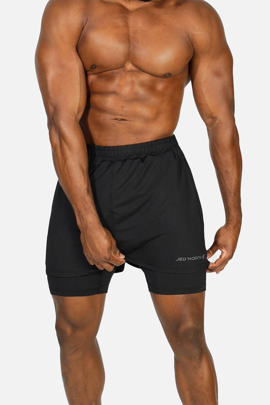 Men's 2-In-1 7" Gym Shorts - Obsidian Black