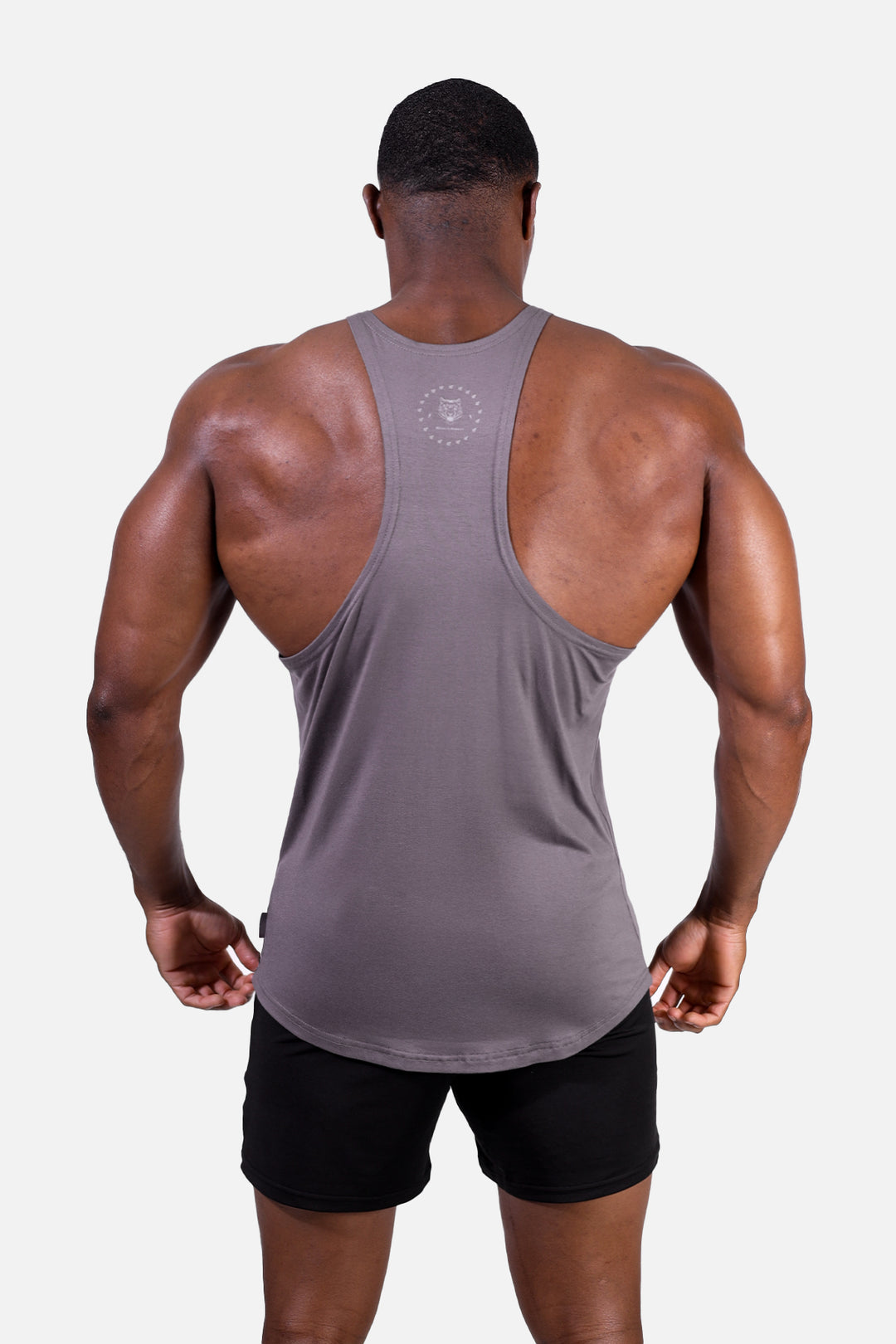 Classic Bodybuilding Racerback Stringer - Quote Gray