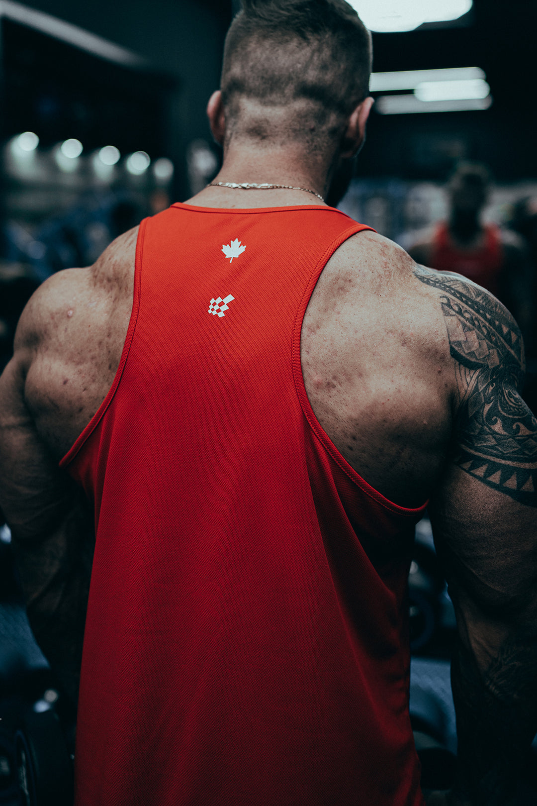 Fast-Dry Bodybuilding Workout Stringer - OH CANADA RED