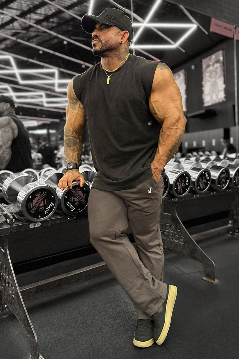 Retro Oversized Muscle Tee - Washed Black