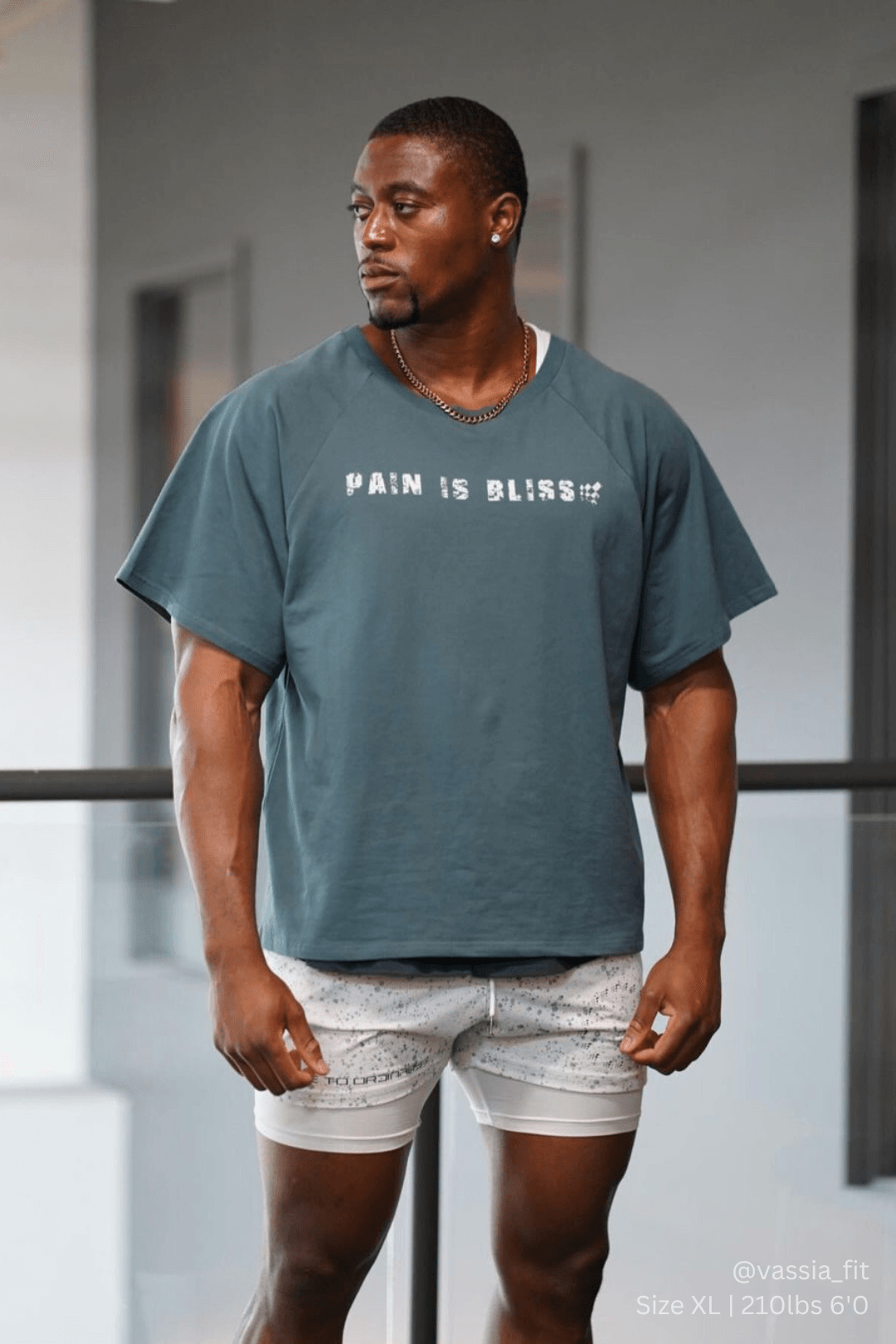 Retro Bodybuilding T-Shirt - Steel Blue