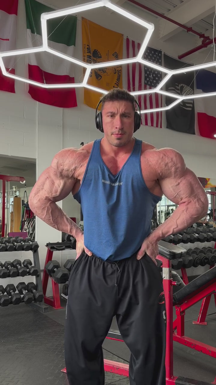 Performance Max Bodybuilding Stringer - Denim Blue