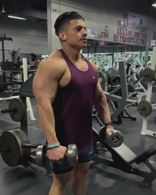 Fast-Dry Bodybuilding Workout Stringer - Dark Purple
