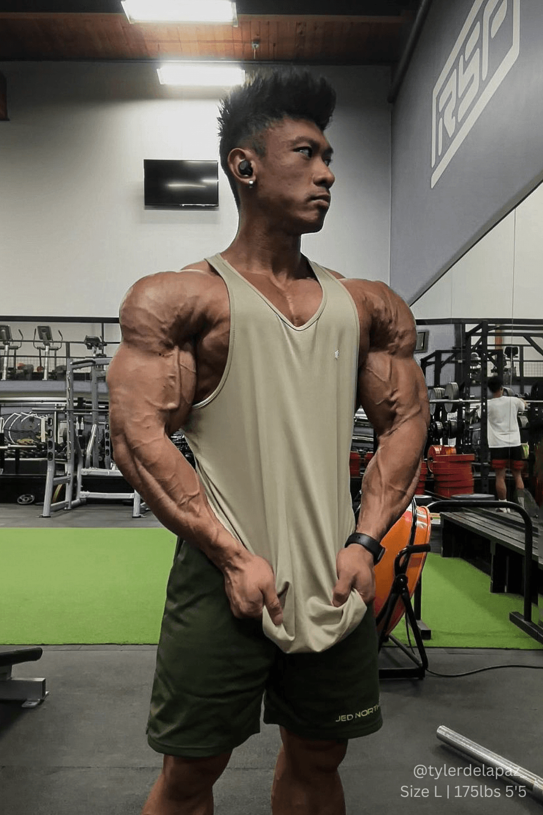 Fast-Dry Bodybuilding Workout Stringer - Khaki