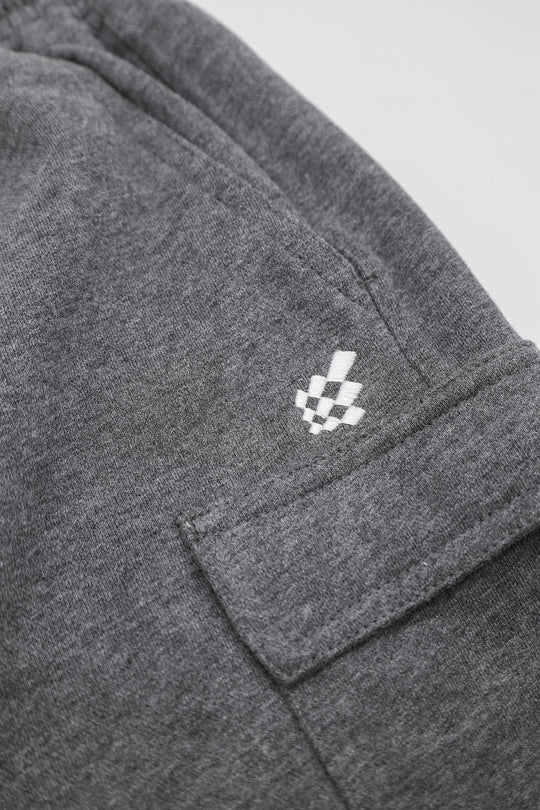 Comfort-Fit Cargo Sweat Shorts - Dark Gray