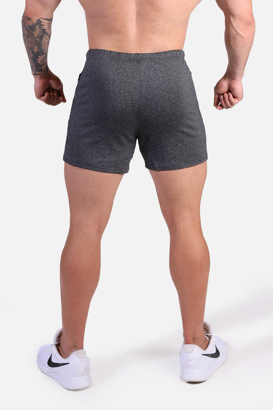 Agile Bodybuilding 4'' Shorts w Zipper Pockets - Dark Gray Heather
