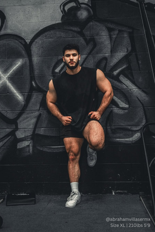 Oversized Washed Sleeveless T-Shirt - Washed Black