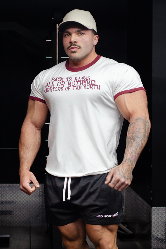 Muscle-Fit Ringer Tee - White w/ Red Trim