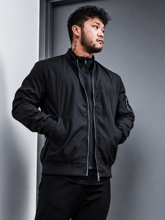 Men's Premium Bomber Jacket - Black