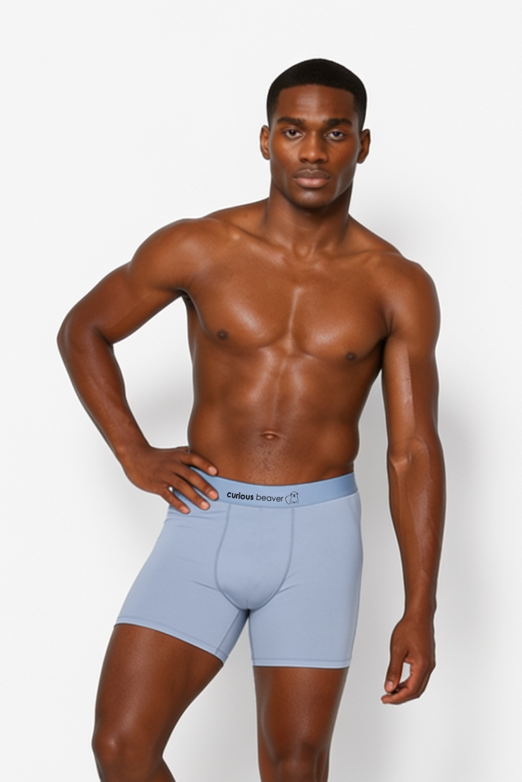 Men's Soft Modal Boxer Briefs - Silver Blue