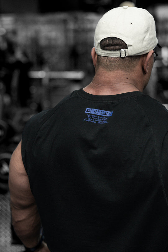 Raglan Sleeveless Muscle Tank - All Black