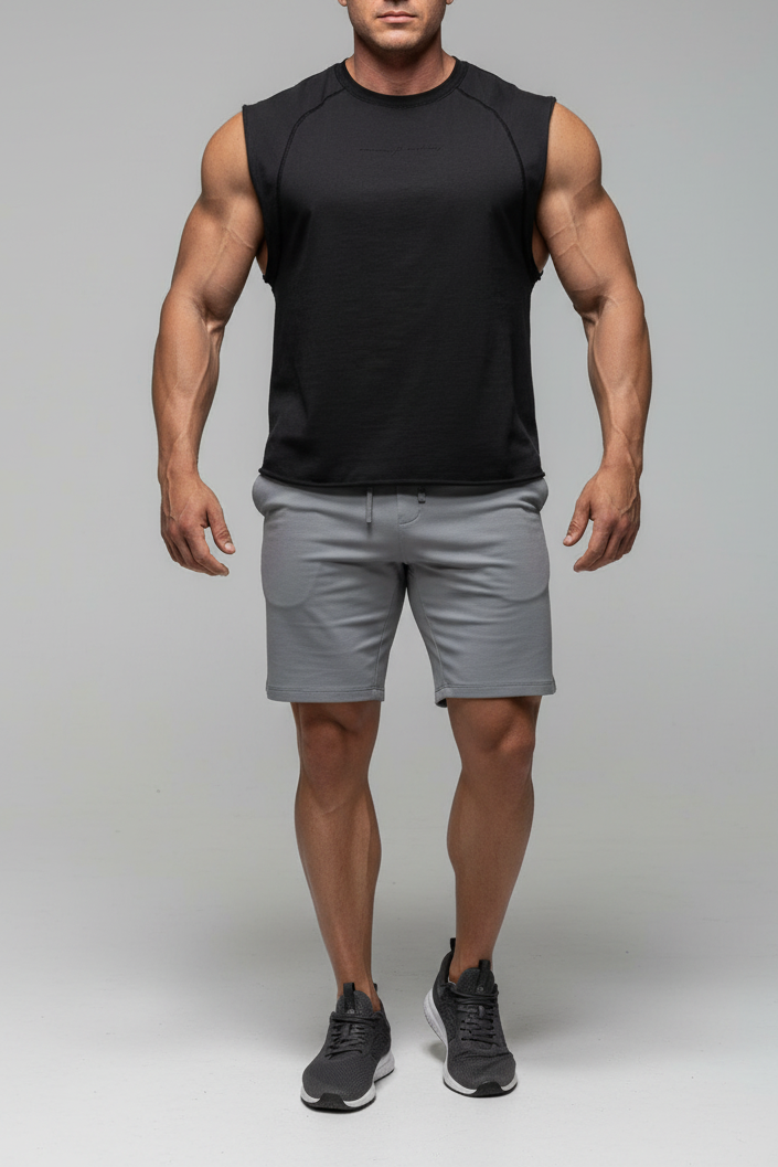 Raglan Sleeveless Tank Top - Dark Gray