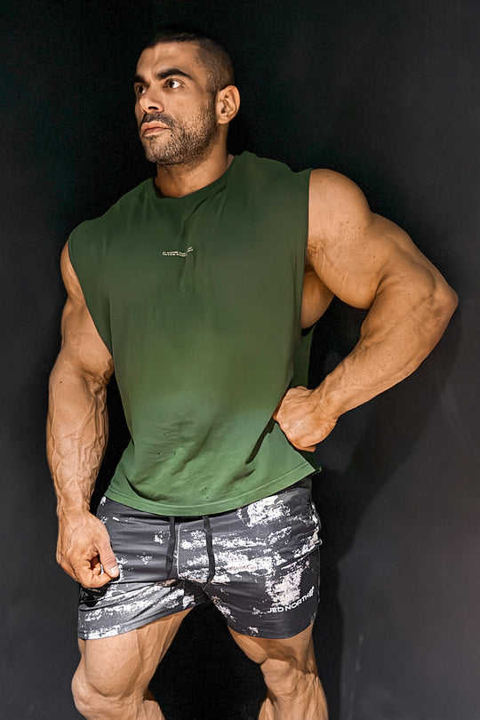 Box Cut Muscle Tee - Forest Green