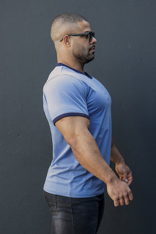 Casual Classic Ringer T-Shirt - Light Blue