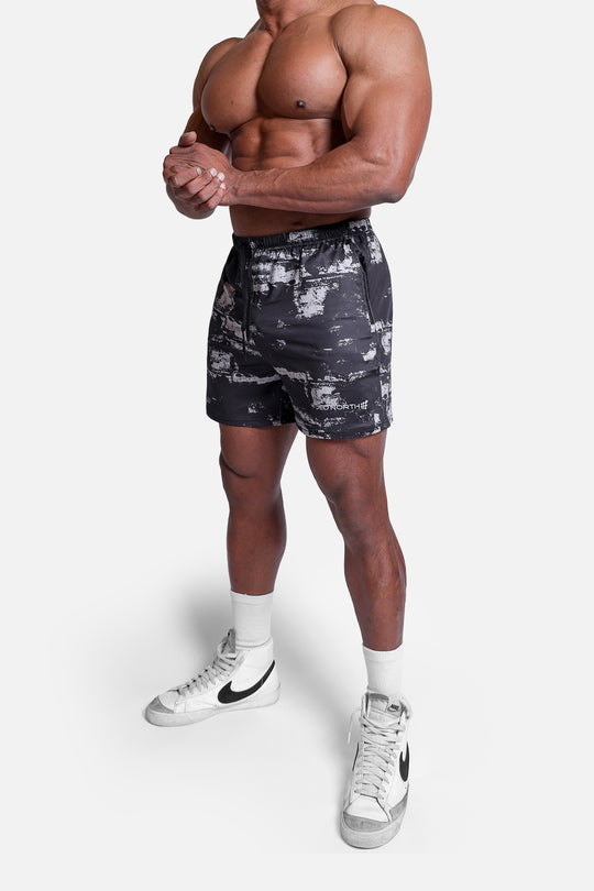 Agile Bodybuilding 4'' Shorts w Zipper Pockets - Brushed Black