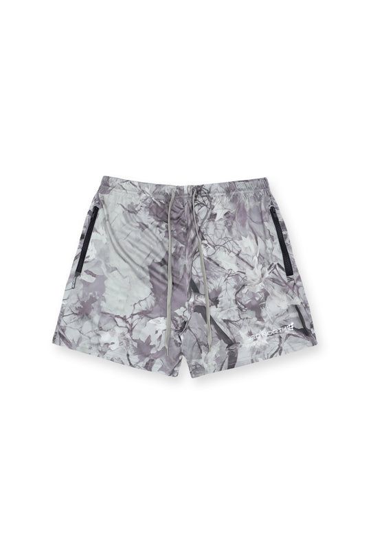 Agile Bodybuilding 4'' Shorts w Zipper Pockets - Leaf Camo