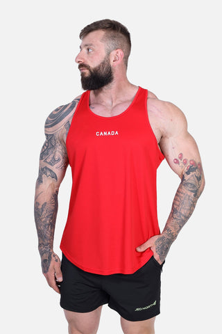 Fast-Dry Bodybuilding Workout Stringer - OH CANADA RED