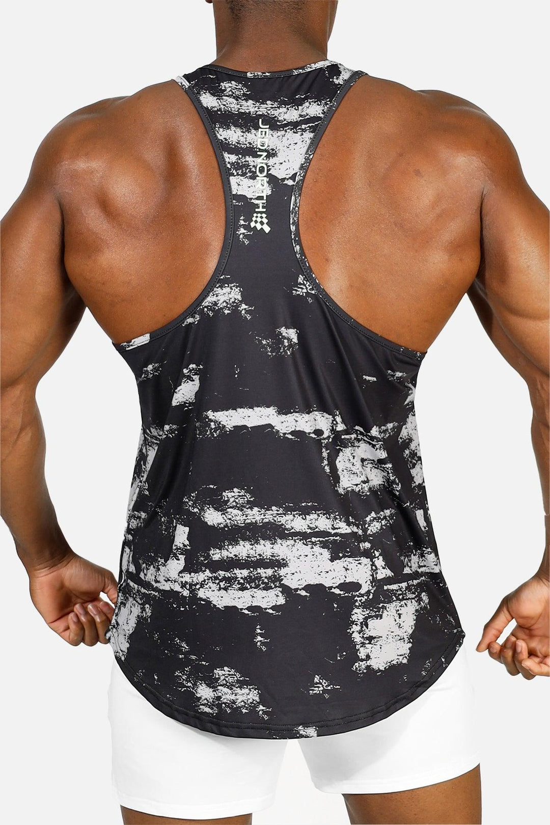 Muscle Nation Stringer Graphic Muscle Stringer - Silver Brush Strokes – Jed North