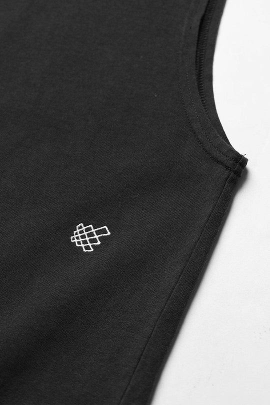 Retro Oversized Muscle Tee - Washed Black