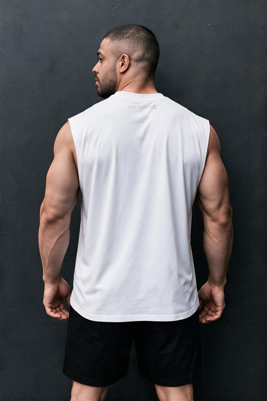 Retro Oversized Muscle Tee - Washed White