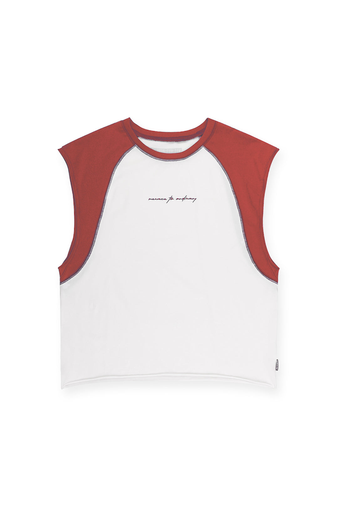 Raglan Sleeveless Tank Top - Brick Red