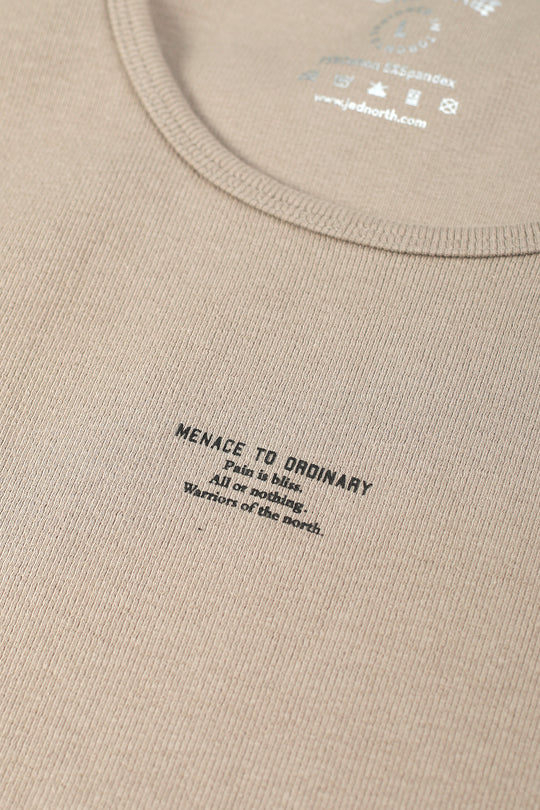 Ribbed Muscle Tank Top - Khaki