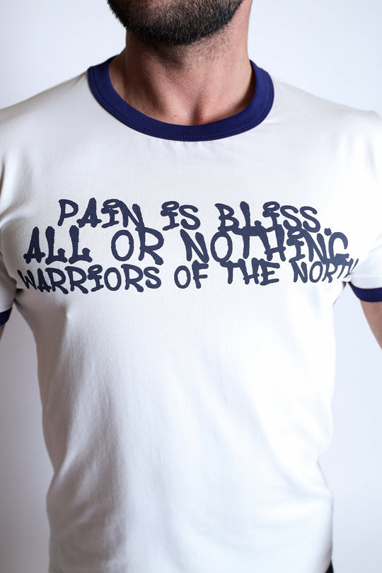 Muscle-Fit Ringer Tee - White w/ Navy Trim