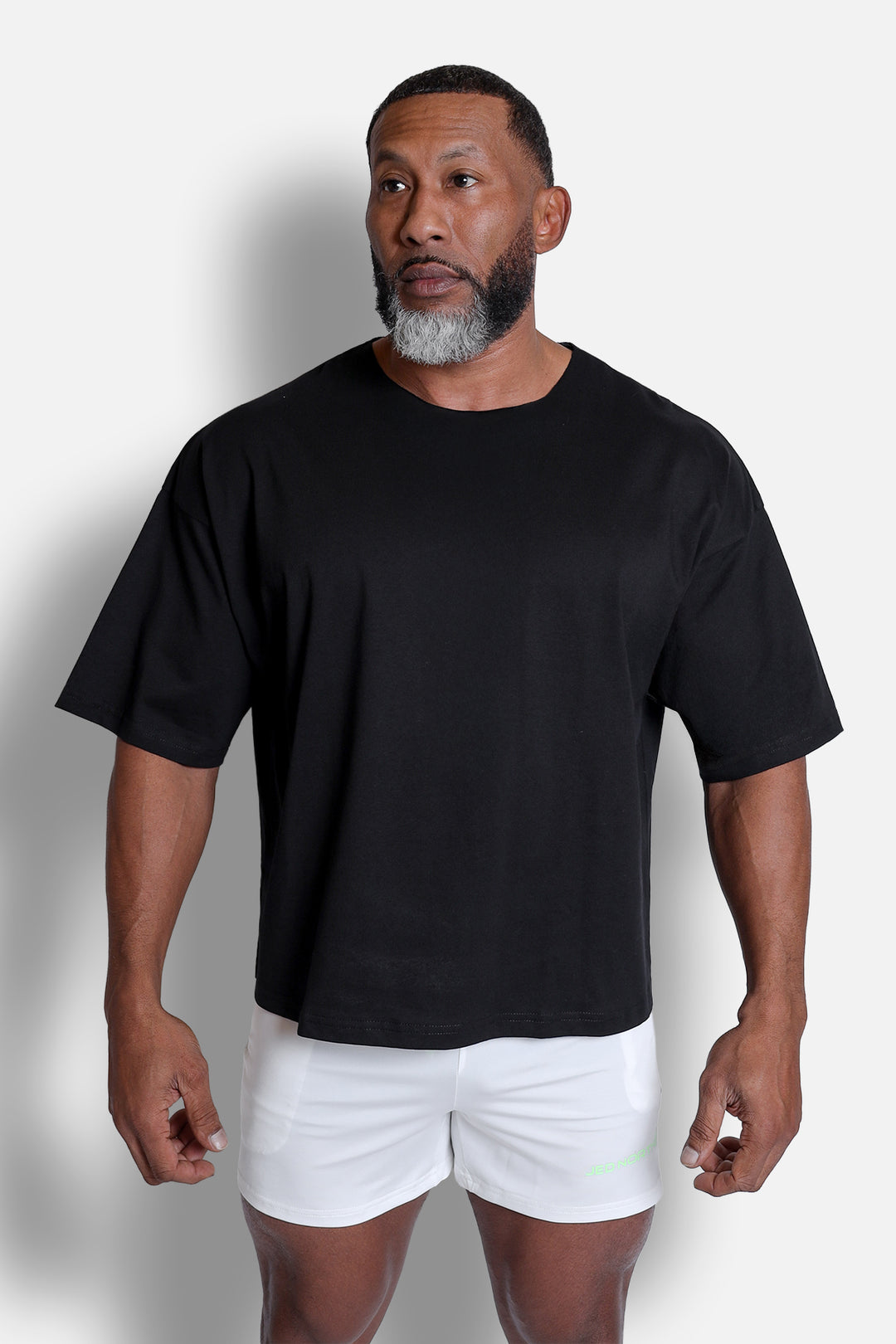 Raw Cut Crewneck Oversized Tee - Black