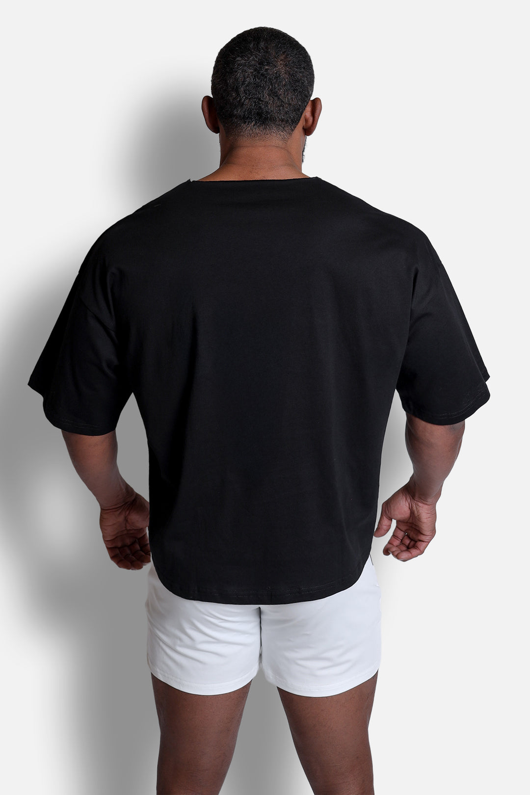 Raw Cut Crewneck Oversized Tee - Black