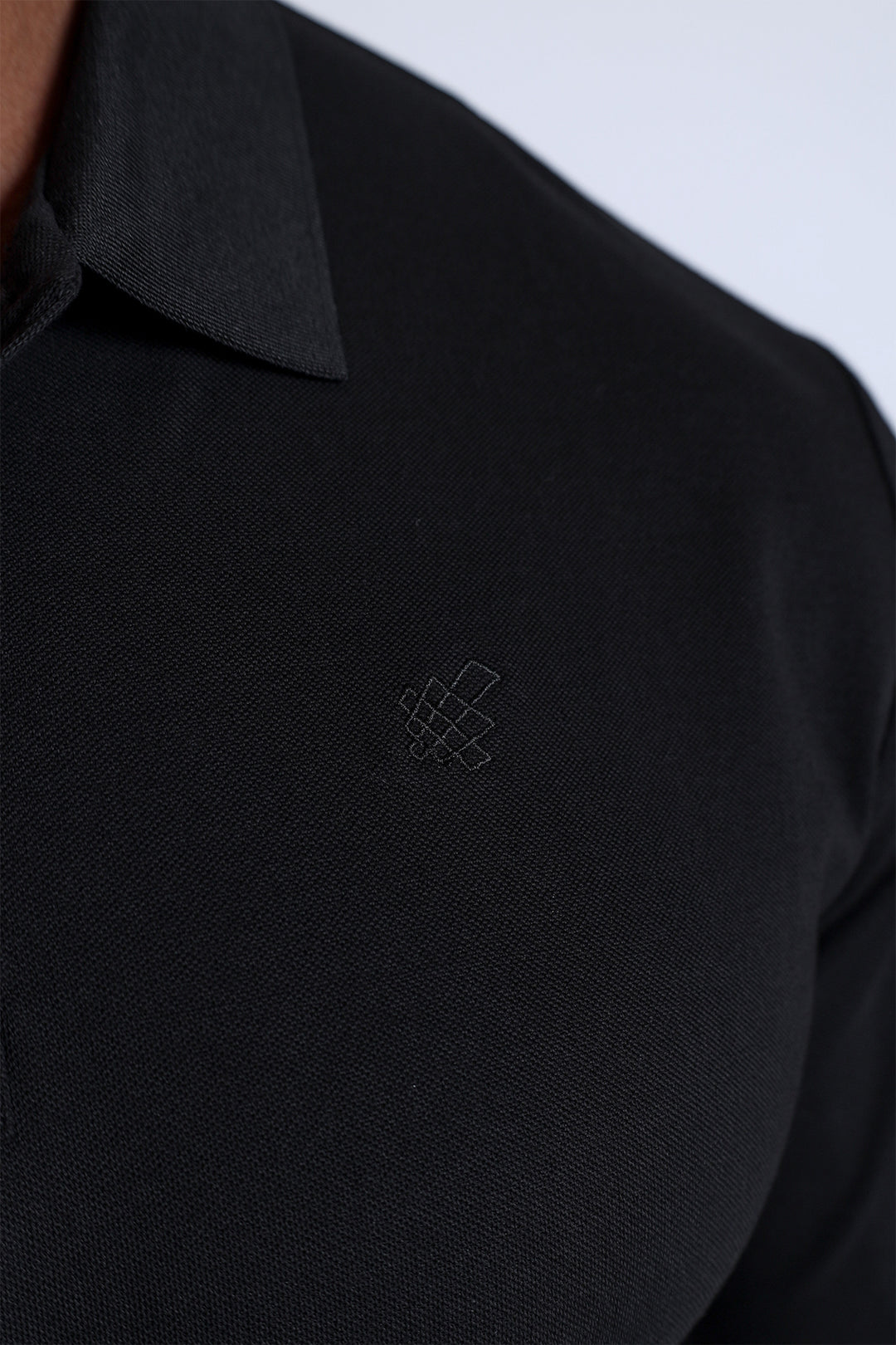 Polo Button-Up Longsleeve - Black