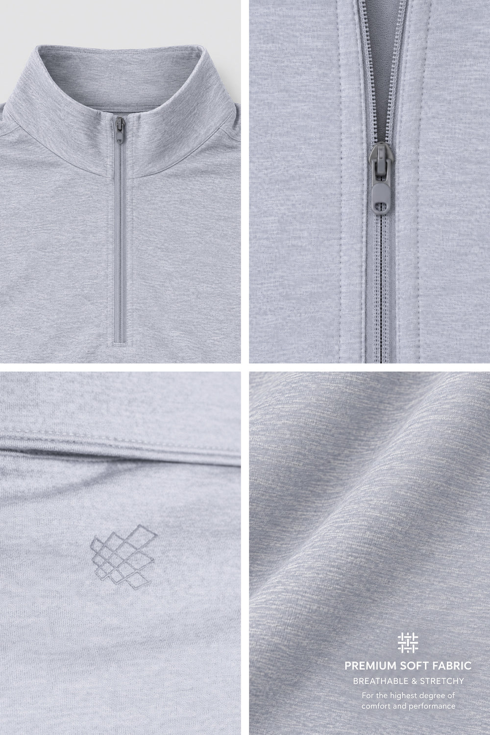 Quarter-Zip Training Long Sleeve - Heather Gray
