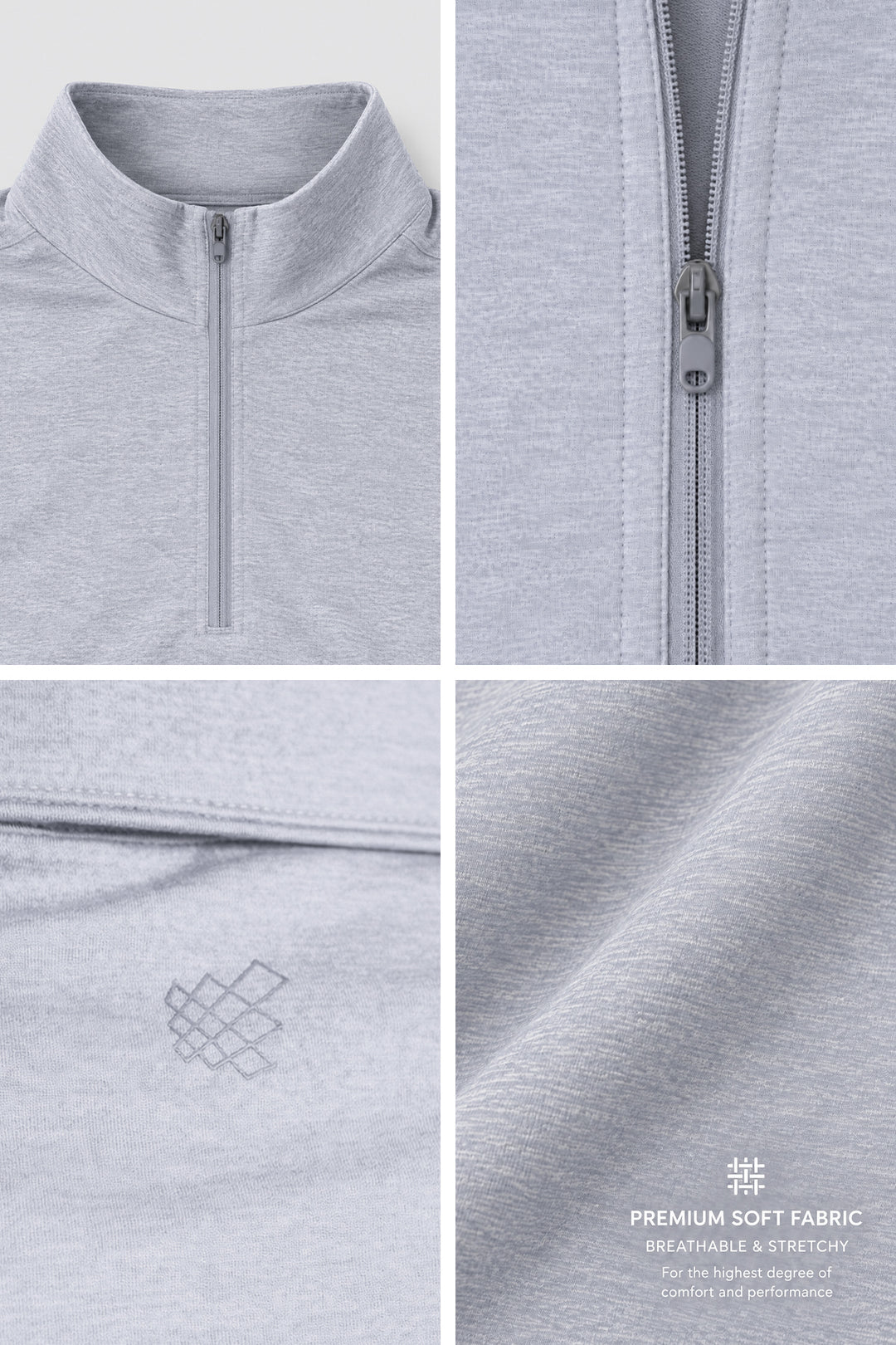 Quarter-Zip Training Long Sleeve - Heather Gray