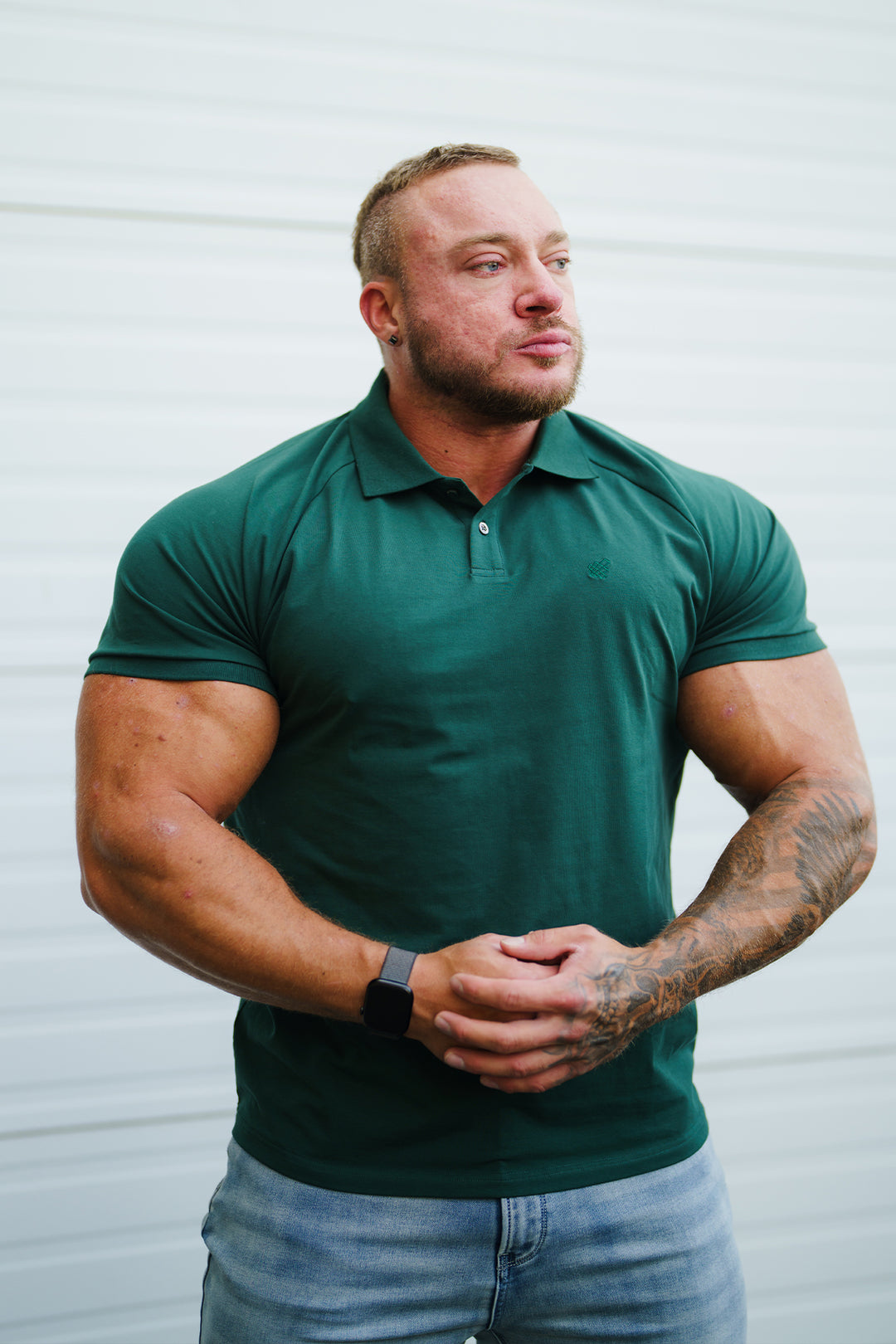 Muscle Fit All-Day Polo T-Shirt - Evergreen