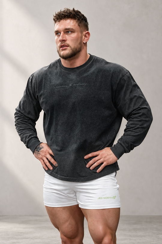 Vintage Wash Long Sleeve T-Shirt - Black