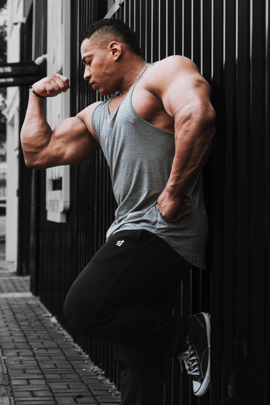 Performance Max Bodybuilding Stringer  - Heather Gray