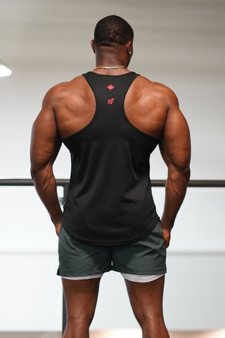 Fast-Dry Bodybuilding Workout Stringer - Black Canada Logo