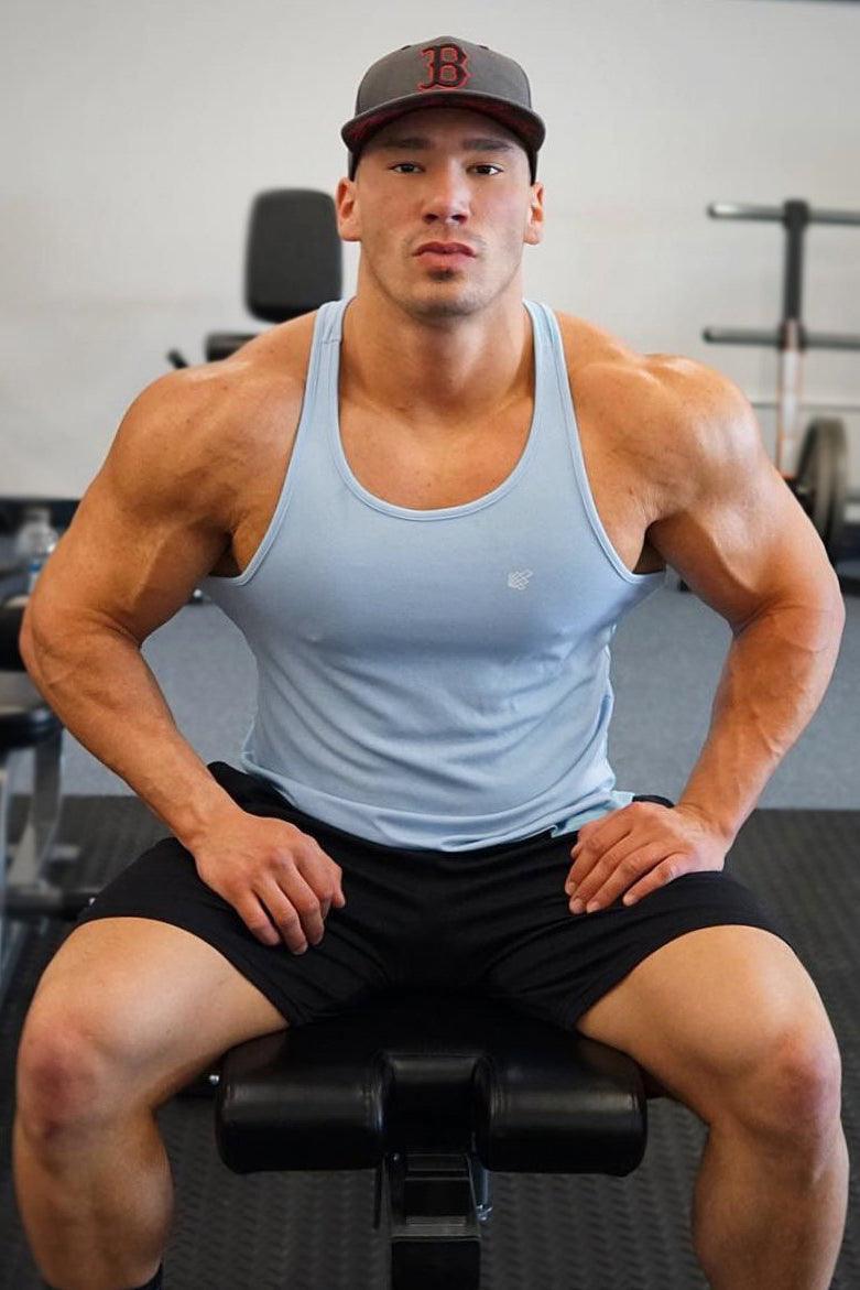 Dri-Fit Workout Bodybuilding Stringer - Light Blue - Jed North